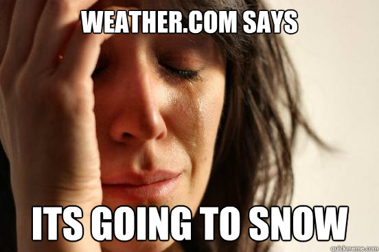 weather.com says its going to snow Caption 3 goes here  First World Problems