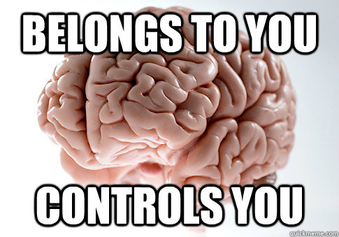 belongs to you controls you   Scumbag Brain