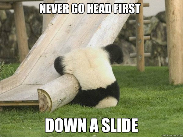 Never go head first Down a slide - Never go head first Down a slide  Playground Safety Panda