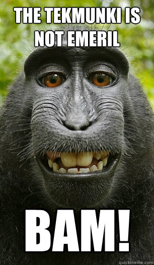 THE TEKMUNKI IS NOT EMERIL BAM! - THE TEKMUNKI IS NOT EMERIL BAM!  Mindful Macaque