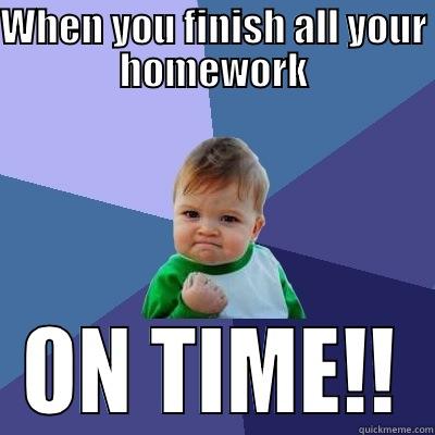 WHEN YOU FINISH ALL YOUR HOMEWORK ON TIME!! Success Kid