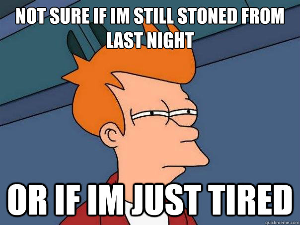 Not sure if im still stoned from last night or if im just tired - Not sure if im still stoned from last night or if im just tired  Futurama Fry