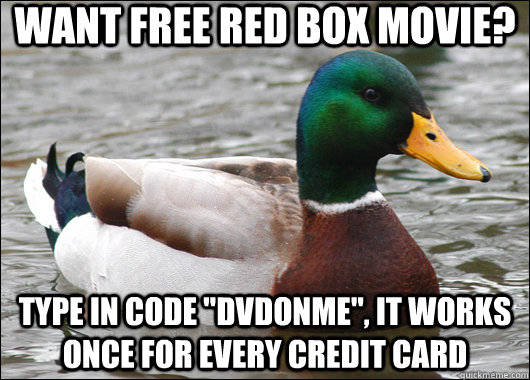Want free Red Box Movie? Type in code 