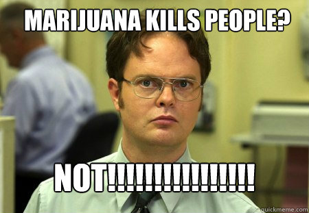 marijuana kills people? NOT!!!!!!!!!!!!!!!!   Schrute