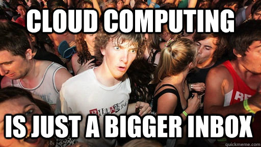 cloud computing is just a bigger inbox  Sudden Clarity Clarence