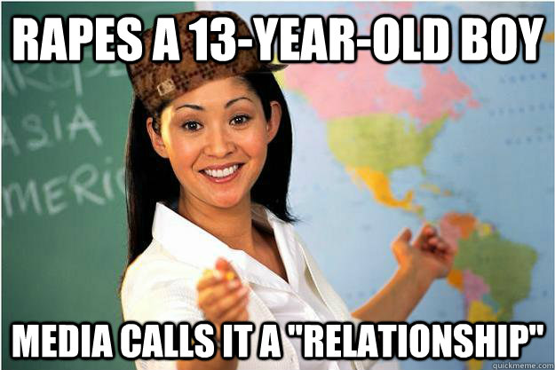 Rapes a 13-year-old boy Media calls it a 