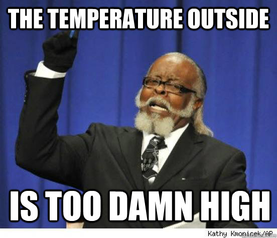 The temperature Outside  is too damn high  