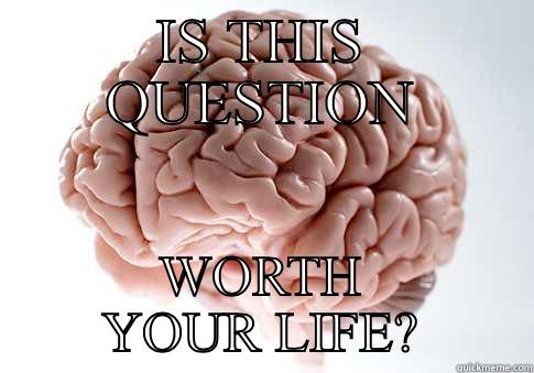 IS THIS QUESTION WORTH YOUR LIFE? Scumbag Brain
