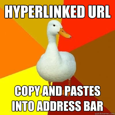 Hyperlinked URL Copy and pastes into address bar - Hyperlinked URL Copy and pastes into address bar  Tech Impaired Duck