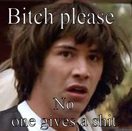 No one cares - BITCH PLEASE  NO ONE GIVES A SHIT conspiracy keanu