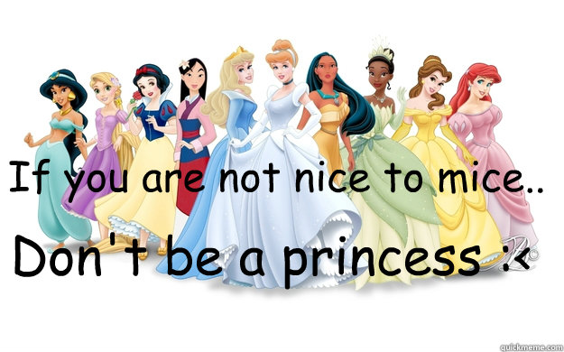 If you are not nice to mice.. Don't be a princess :< - If you are not nice to mice.. Don't be a princess :<  disney princesses