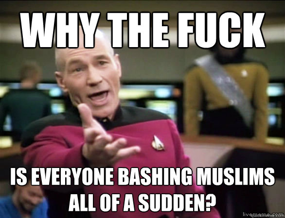 why the fuck IS EVERYONE BASHING MUSLIMS ALL OF A SUDDEN?  Annoyed Picard HD