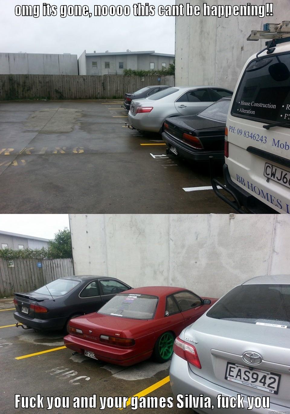 OMG ITS GONE, NOOOO THIS CANT BE HAPPENING!! FUCK YOU AND YOUR GAMES SILVIA, FUCK YOU  Misc