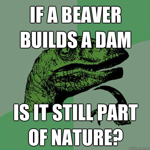 If a beaver
builds a dam Is it still part of nature? - If a beaver
builds a dam Is it still part of nature?  Philosoraptor