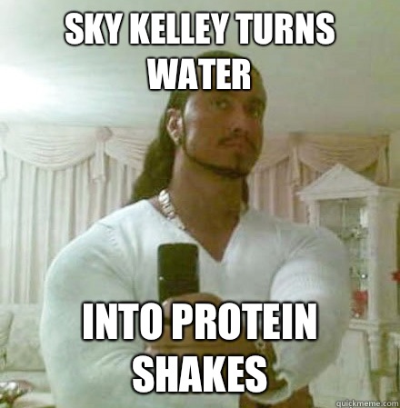 Sky Kelley turns water Into protein shakes  Guido Jesus