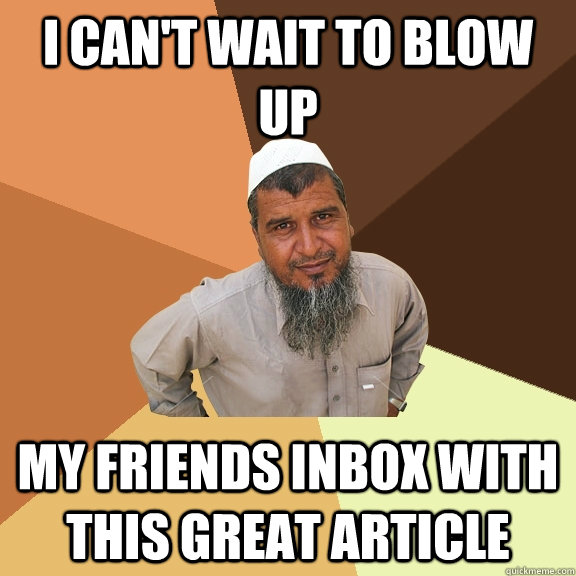 I can't wait to blow up my friends inbox with this great article  Ordinary Muslim Man