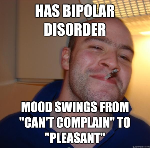 Has bipolar disorder Mood swings from 