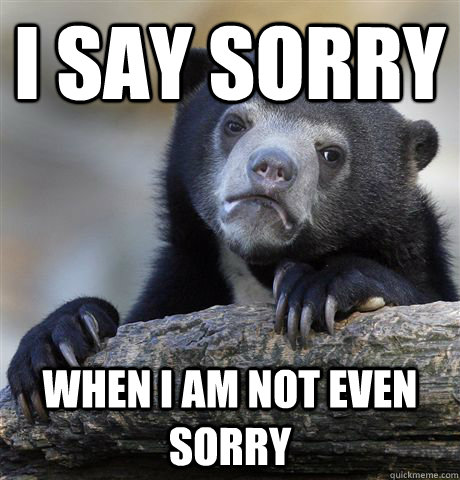 I say sorry When I am not even sorry - I say sorry When I am not even sorry  Confession Bear