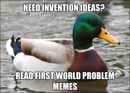 Need invention ideas? Read first world problem memes  Actual Advice Mallard