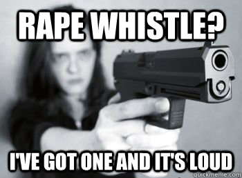 Rape Whistle? I've got one and it's loud  