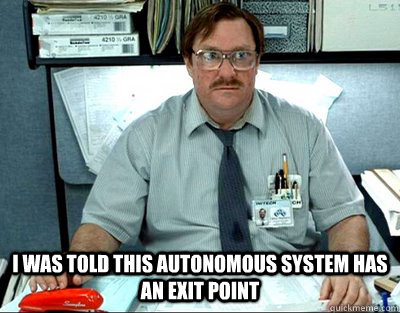 i was told this autonomous system has an exit point  Milton