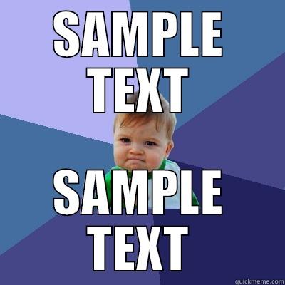 SAMPLE TEXT SAMPLE TEXT Success Kid