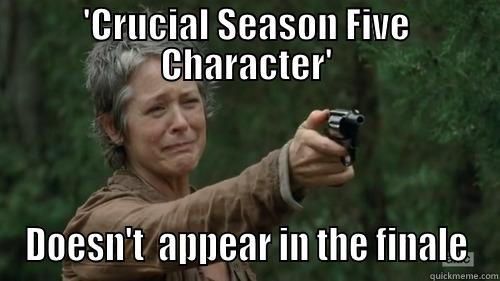 'CRUCIAL SEASON FIVE CHARACTER' DOESN'T  APPEAR IN THE FINALE Misc