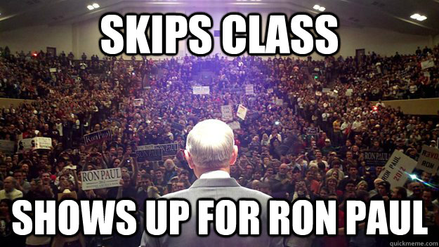 SKIPS CLASS SHOWS UP FOR RON PAUL - SKIPS CLASS SHOWS UP FOR RON PAUL  Paul Students