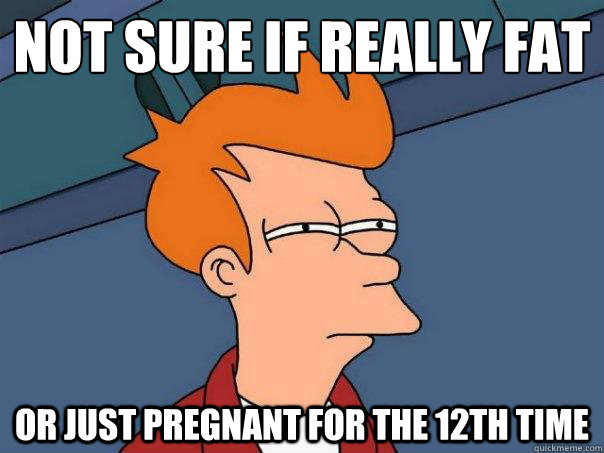 Not sure if really fat Or just pregnant for the 12th time  Futurama Fry