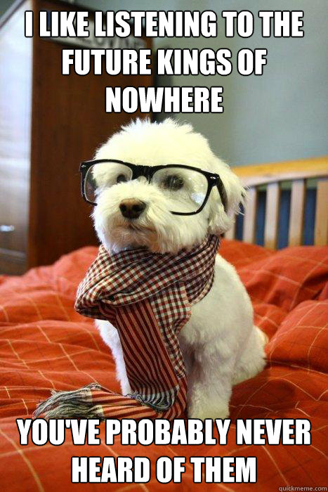 I like listening to the future kings of nowhere You've probably never heard of them  Hipster Dog