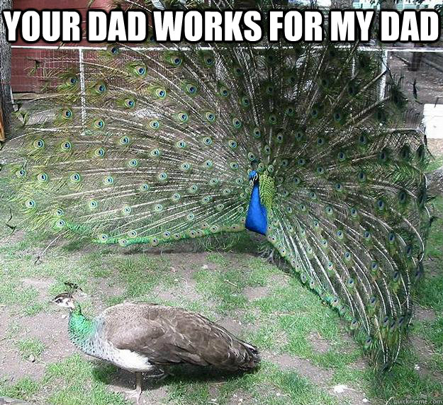YOUR DAD WORKS FOR MY DAD  
