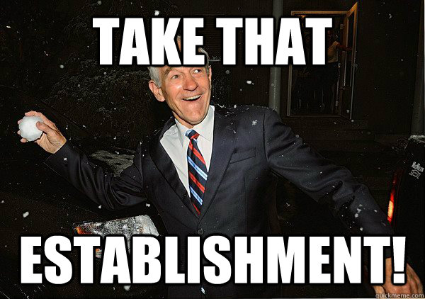 Take that Establishment!  Ron Paul Snowball Fight