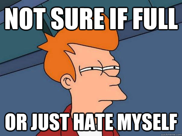Not sure if full Or just hate myself  Futurama Fry