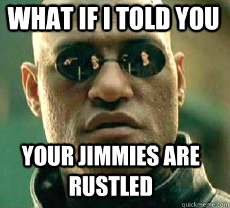 what if i told you your jimmies are rustled  Matrix Morpheus
