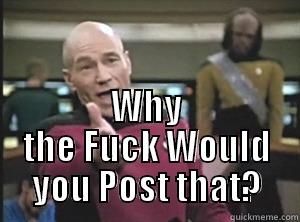 Why Nasty Posts? -  WHY THE FUCK WOULD YOU POST THAT? Annoyed Picard