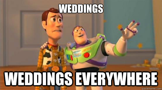 Weddings Weddings everywhere  Buzz Glitter