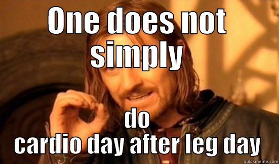 Please... no... - ONE DOES NOT SIMPLY DO CARDIO DAY AFTER LEG DAY Boromir