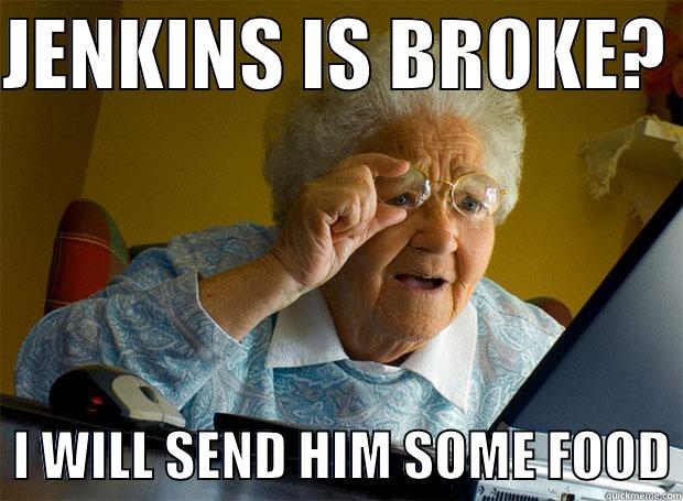 JENKINS IS BROKE?    I WILL SEND HIM SOME FOOD Grandma finds the Internet