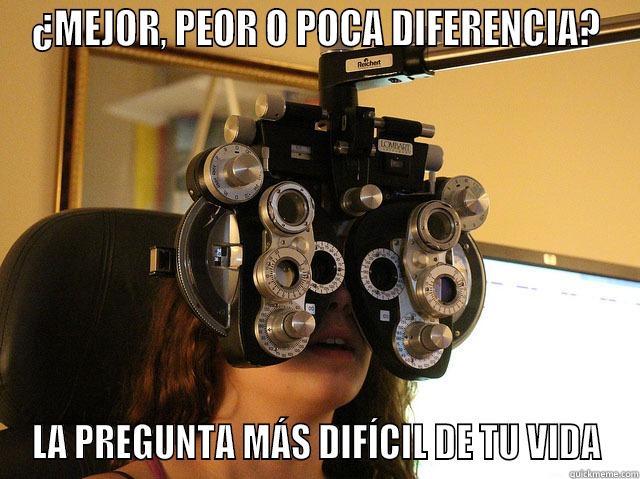 ¿MEJOR, PEOR O POCA DIFERENCIA? LA PREGUNTA MÁS DIFÍCIL DE TU VIDA Misc