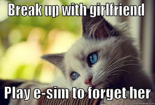 BREAK UP WITH GIRLFRIEND   PLAY E-SIM TO FORGET HER First World Problems Cat