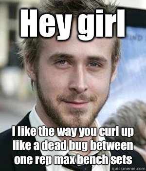 Hey girl I like the way you curl up like a dead bug between one rep max bench sets - Hey girl I like the way you curl up like a dead bug between one rep max bench sets  Misc