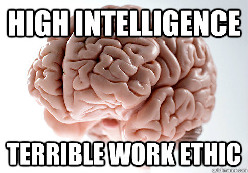 High Intelligence Terrible Work Ethic   Scumbag Brain
