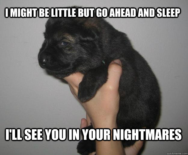 I might be little but go ahead and sleep I'll see you in your nightmares  
