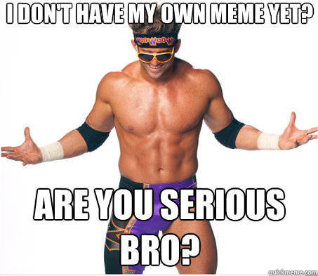 i don't have my own meme yet? are you serious bro?  Are You Serious Bro