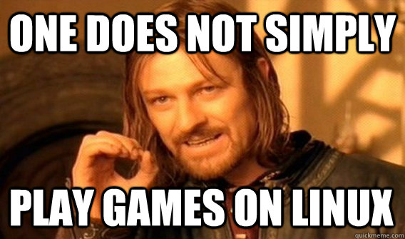 ONE DOES NOT SIMPLY PLAY GAMES ON LINUX  One Does Not Simply