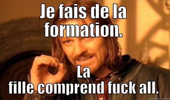 JE FAIS DE LA FORMATION. LA FILLE COMPREND FUCK ALL. Boromir