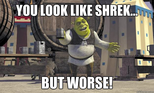 You Look like shrek... But Worse!  Shrek