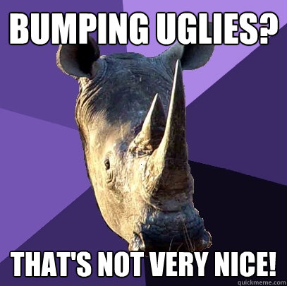 bumping uglies? that's not very nice!  Sexually Oblivious Rhino