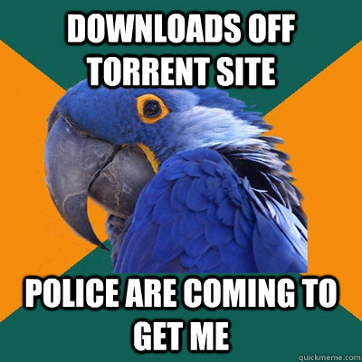 Downloads off torrent site police are coming to get me  Paranoid Parrot