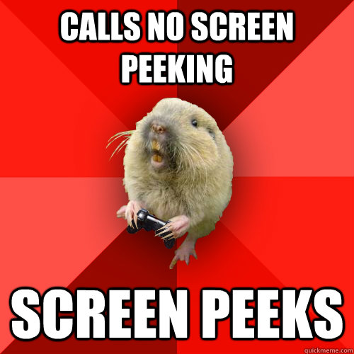 calls no screen peeking screen peeks  Gaming Gopher